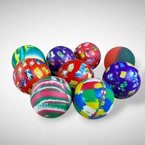 Vintage 9 Rubber Bouncy Balls Colorful Party Favor 1990s? Likely Old Navy